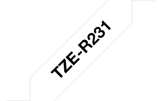 Brother TZE-R231 label-making tape Black on white