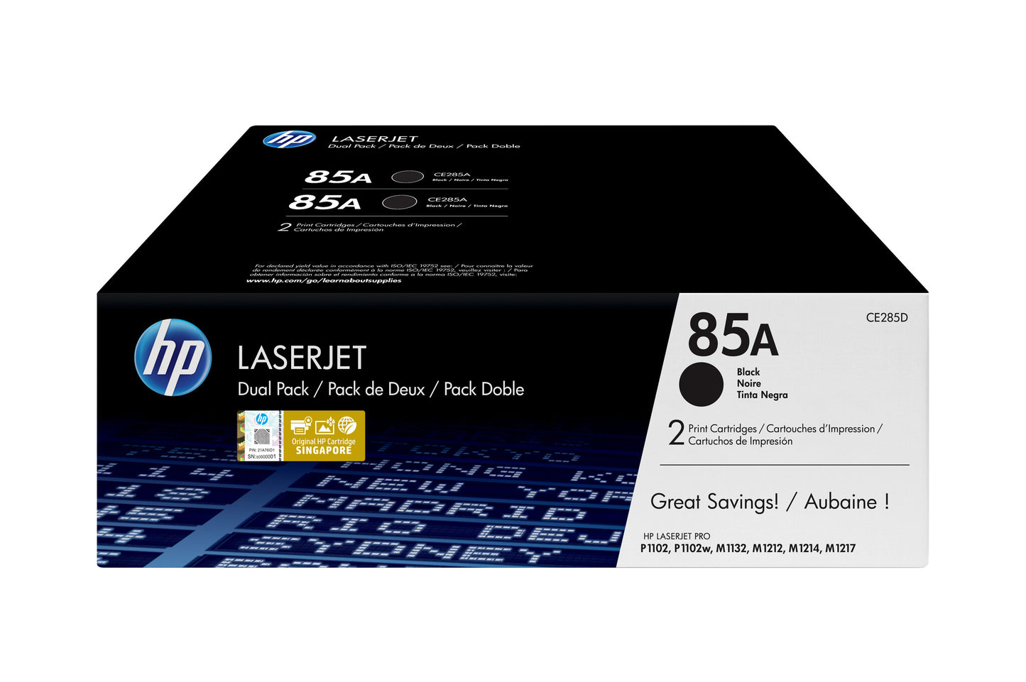 HP 85A 2-pack Black Original LaserJet Toner Cartridges