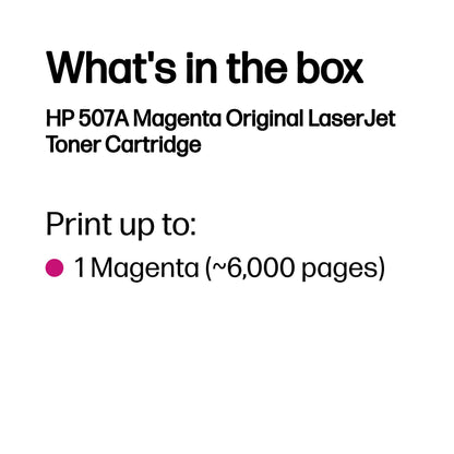 HP 507A Magenta Original LaserJet Toner Cartridge