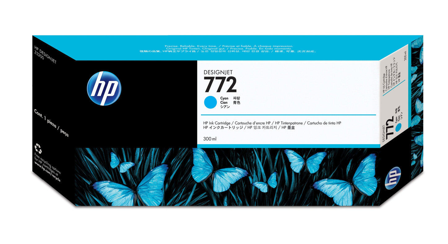 HP 772 300-ml Cyan DesignJet Ink Cartridge