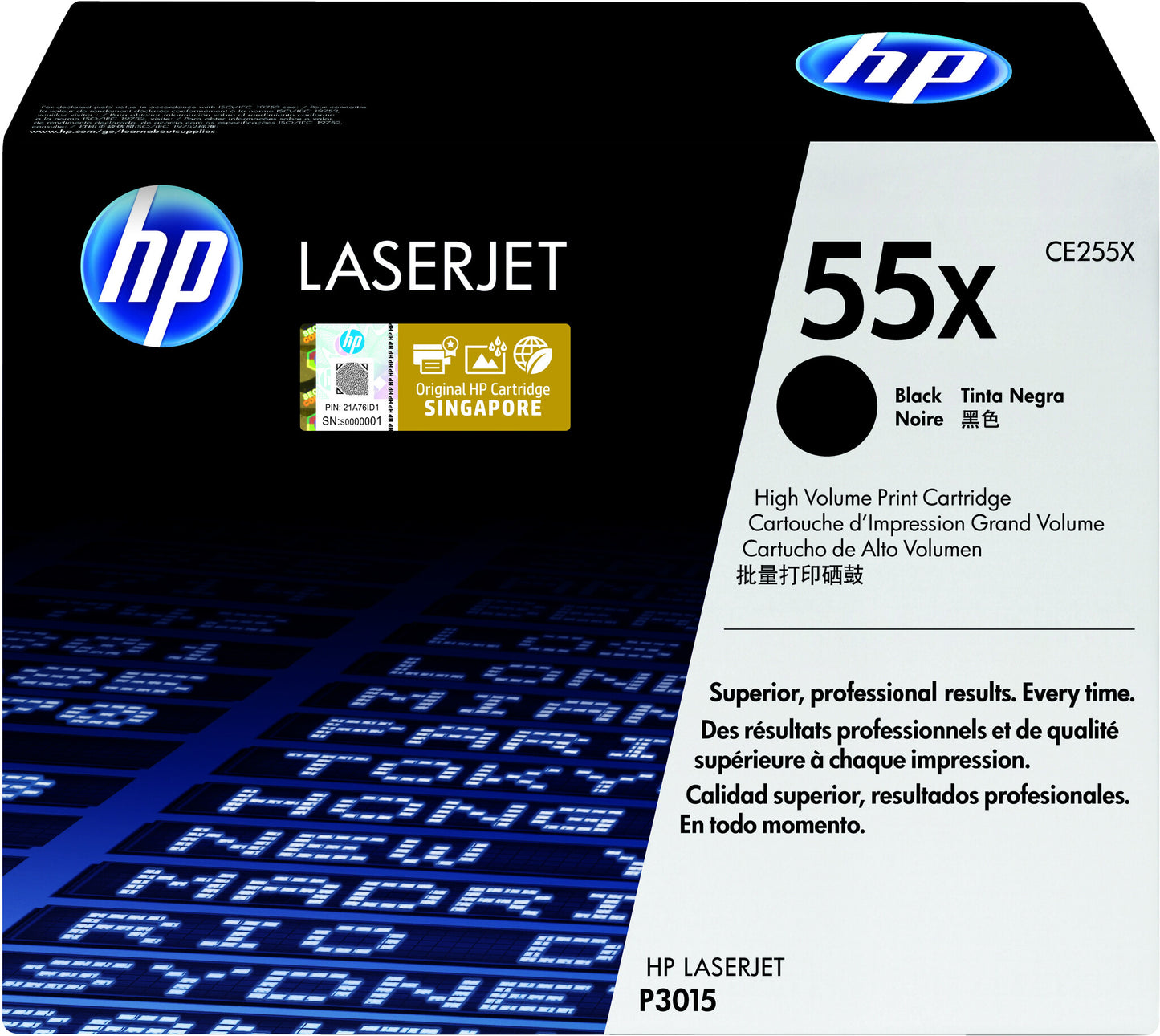 HP 55X High Yield Black Original LaserJet Toner Cartridge