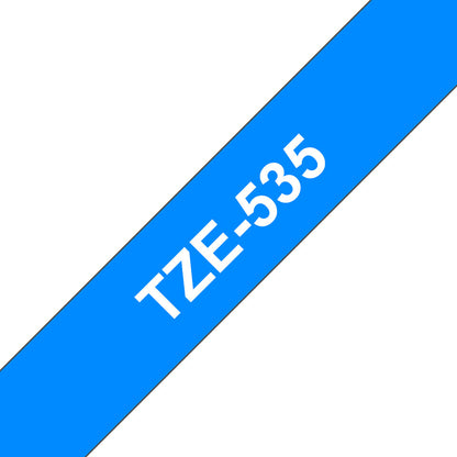 Brother Laminated tape 12mm White on Blue TZE-535