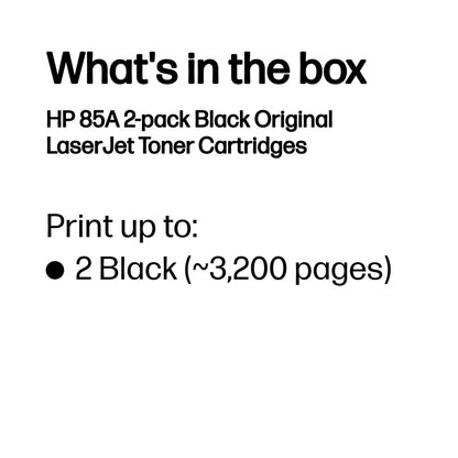 HP 85A 2-pack Black Original LaserJet Toner Cartridges