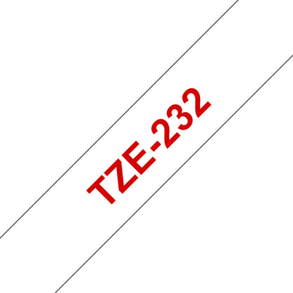 Brother TZE-232 label-making tape Red on white