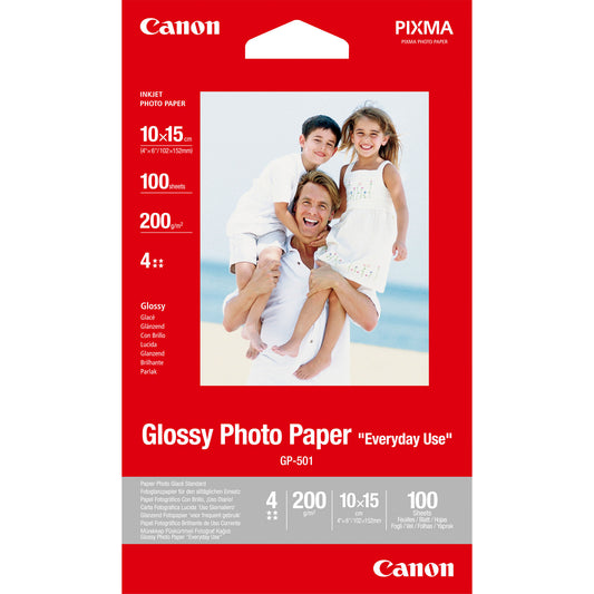 Canon GP-501 Glossy Photo Paper 4x6" - 100 Sheets