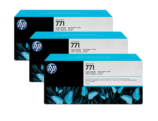 HP 771 3-pack 775-ml Photo Black DesignJet Ink Cartridges ink cartridge 3 pc(s) Original Standard Yield