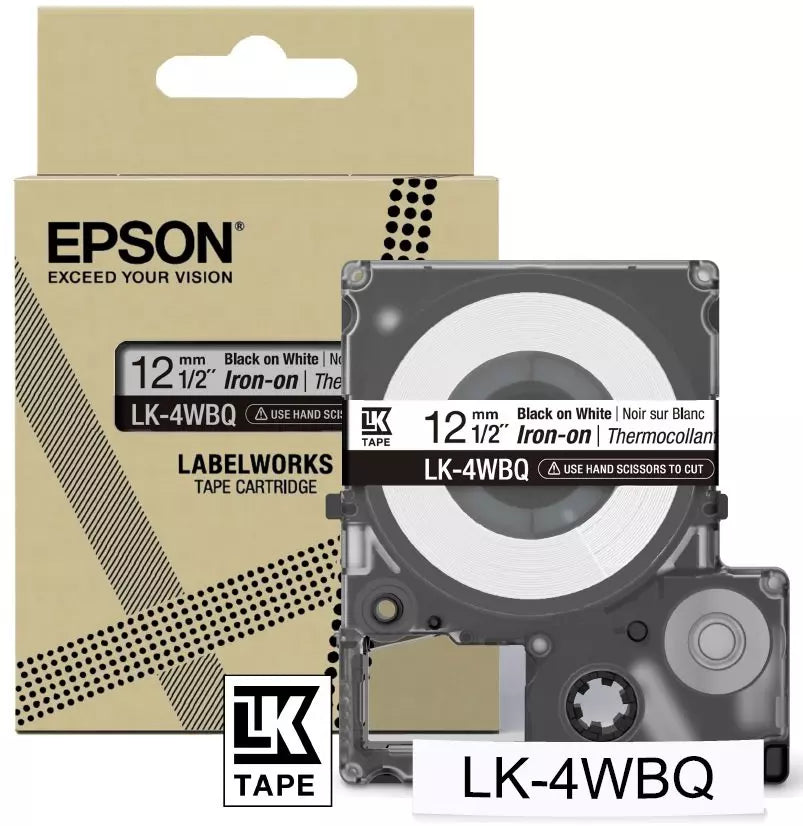 EPSON LK-4WBQ LABEL CARTRIDGE BLACK/WHITE 12MM (5M)