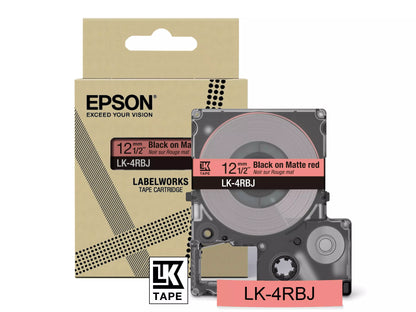 EPSON LK-4RBJ MATTE TAPE RED/BLACK 12MM (8M)