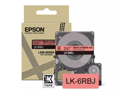 EPSON LK-6RBJ MATTE TAPE RED/BLACK 24MM (8M)