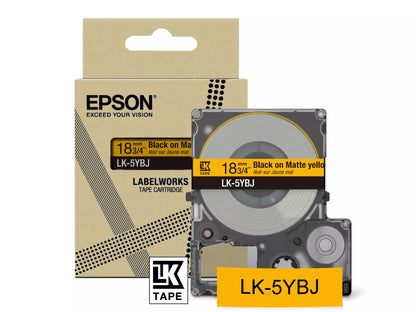 EPSON LK-5YBJ MATTE TAPE YELLOW/BLACK 18MM (8M)