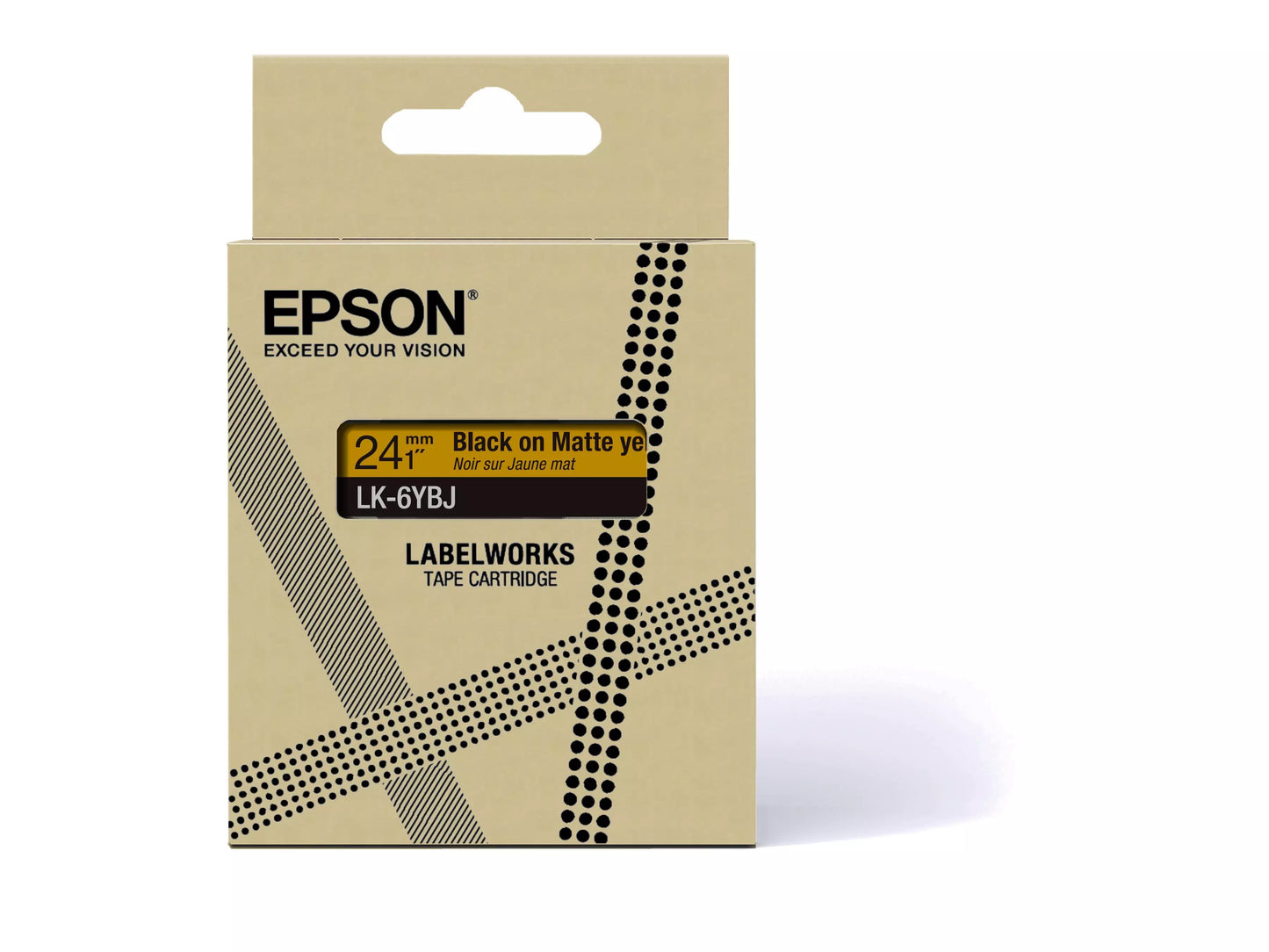 EPSON LK-6YBJ MATTE TAPE YELLOW/BLACK 24MM (8M)