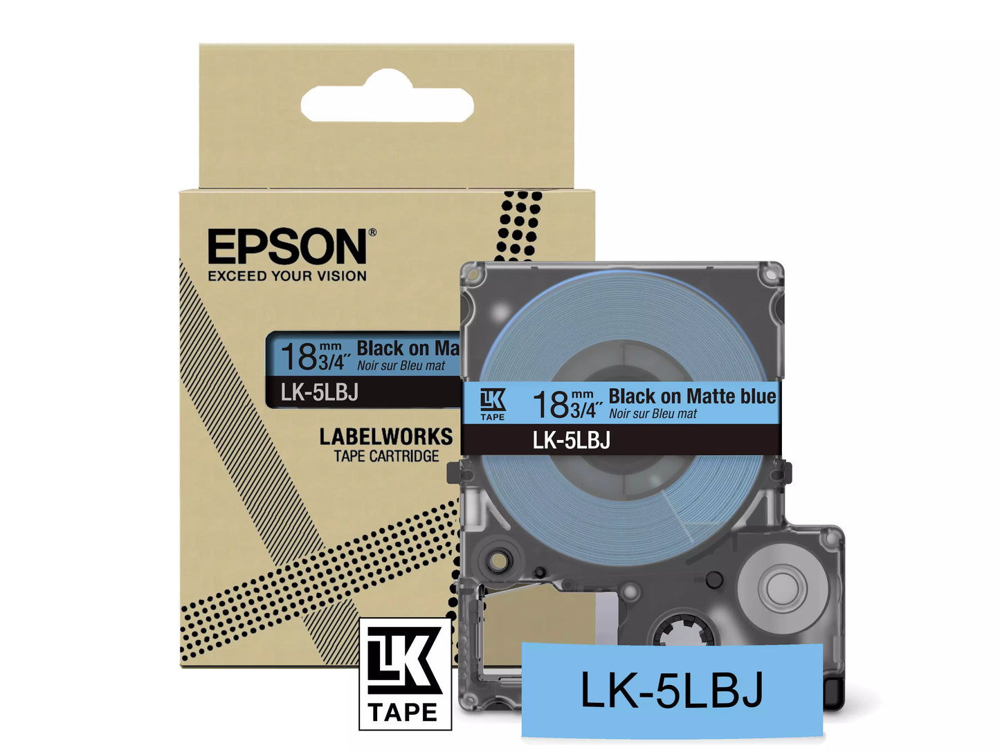 EPSON LK-5LBJ MATTE TAPE BLUE/BLACK 18MM (8M)
