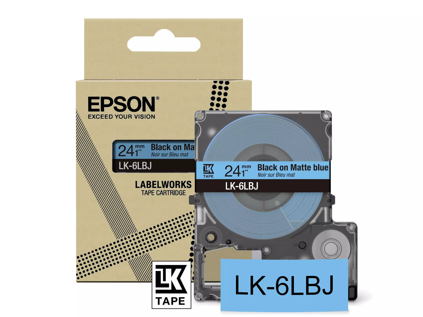 EPSON LK-6LBJ MATTE TAPE BLUE/BLACK 24MM (8M)