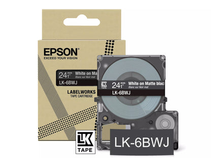 EPSON LK-6BWJ MATTE TAPE BLACK/WHITE 24MM (8M)