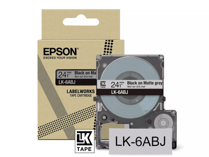 EPSON LK-6ABJ MATTE TAPE GREY/BLACK 24MM (8M)