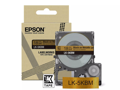 EPSON LK-5KBM METALLIC TAPE GOLD/BLACK 18MM (9M)