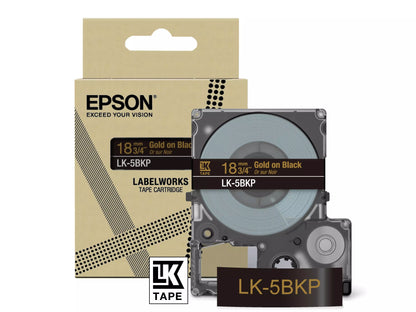 EPSON LK-5BKP METALLIC TAPE BLACK/GOLD 18MM (9M)
