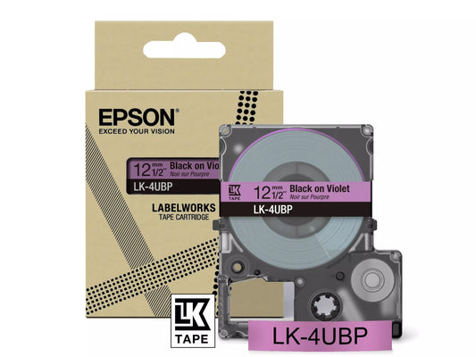 EPSON LK-4UBP COLOUR TAPE 12MM VIOLET/BLACK (8M)