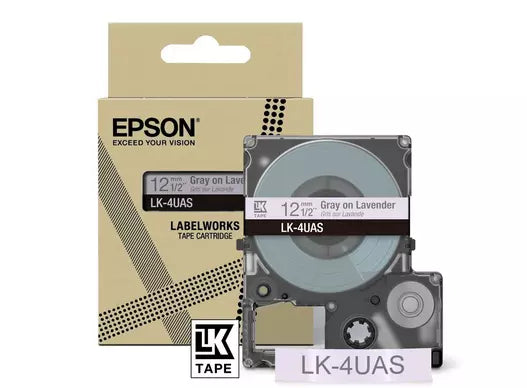 EPSON LK-4UAS COLOUR TAPE 12MM LAVENDER/GREY (8M)