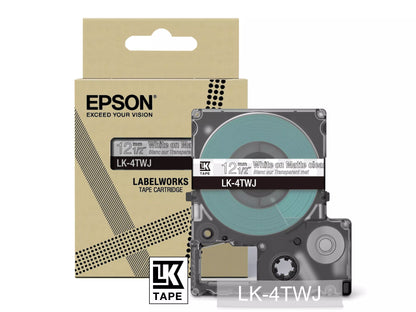 EPSON LK-4TWJ MATTE TAPE CLEAR/WHITE 12MM (8M)