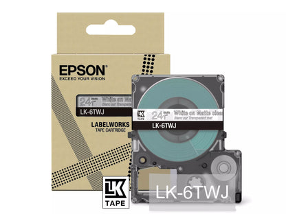 EPSON LK-6TWJ MATTE TAPE CLEAR/WHITE 24MM (8M)