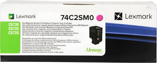 Lexmark 74C2SM0 toner cartridge 1 pc(s) Original Magenta