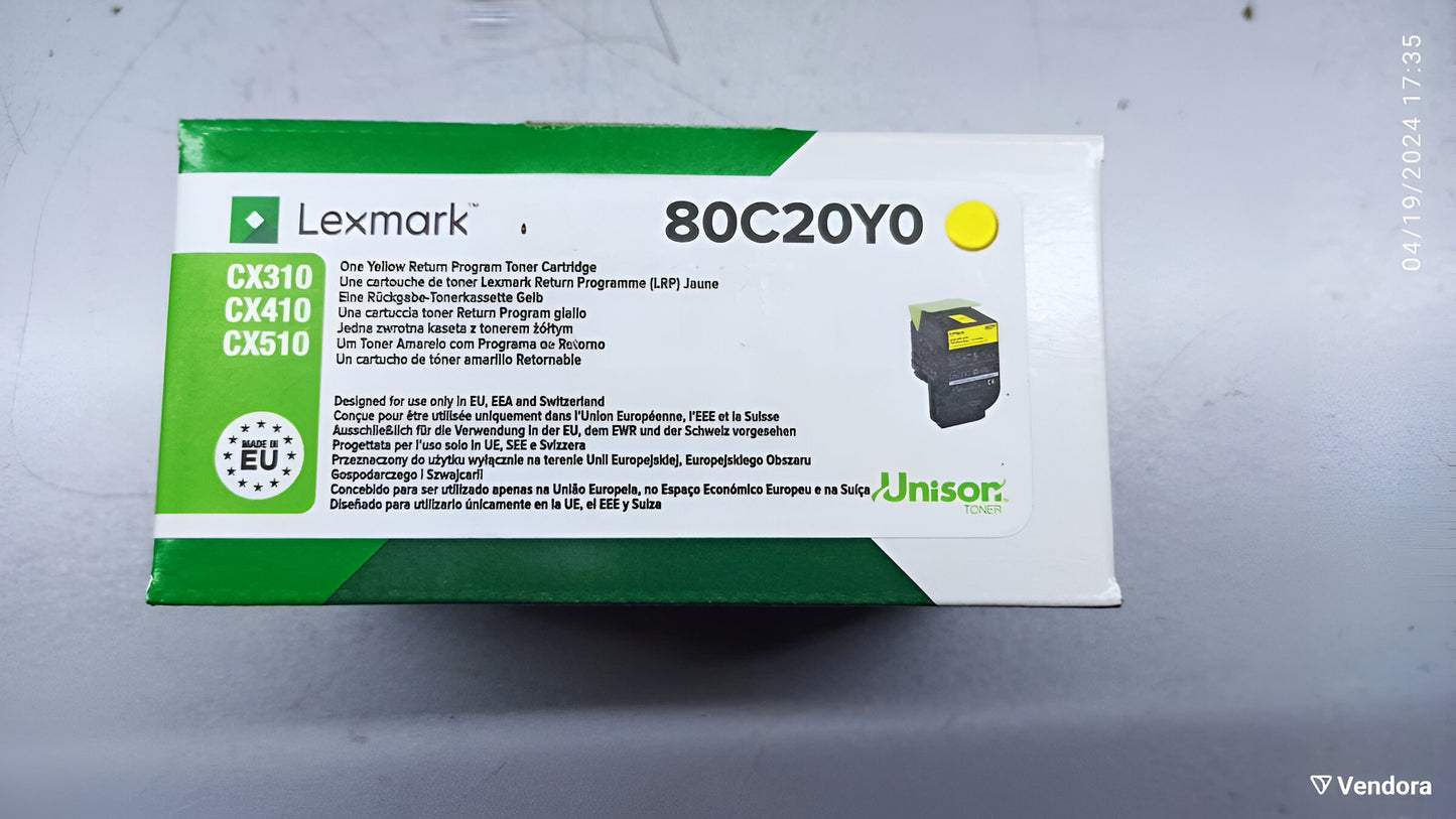 Lexmark 80C20Y0 toner cartridge 1 pc(s) Original Yellow