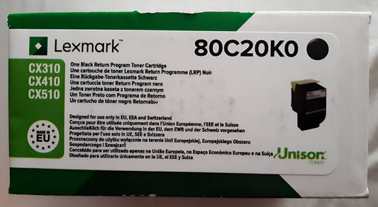 Lexmark 80C20K0 toner cartridge 1 pc(s) Original Black