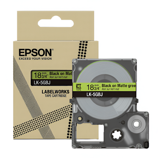 EPSON LK-5GBJ MATTE TAPE GREEN/BLACK 18MM (8M)