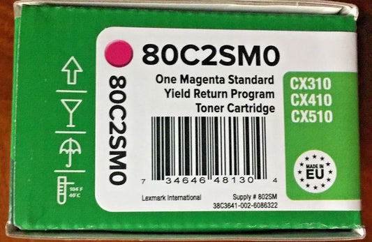 Lexmark 80C2SM0 toner cartridge 1 pc(s) Original Magenta